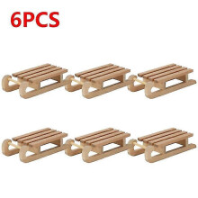 (6pcs) 10-1pcs Mini Simulation Snow Sled Handmade Wooden Sleigh Desktop Craft Home Decor Snow Sled Ornament Odorless for Doll House Dexterity Games