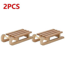 (2pcs) 10-1pcs Mini Simulation Snow Sled Handmade Wooden Sleigh Desktop Craft Home Decor Snow Sled Ornament Odorless for Doll House Dexterity Games