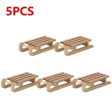 (5pcs) 10-1pcs Mini Simulation Snow Sled Handmade Wooden Sleigh Desktop Craft Home Decor Snow Sled Ornament Odorless for Doll House Dexterity Games
