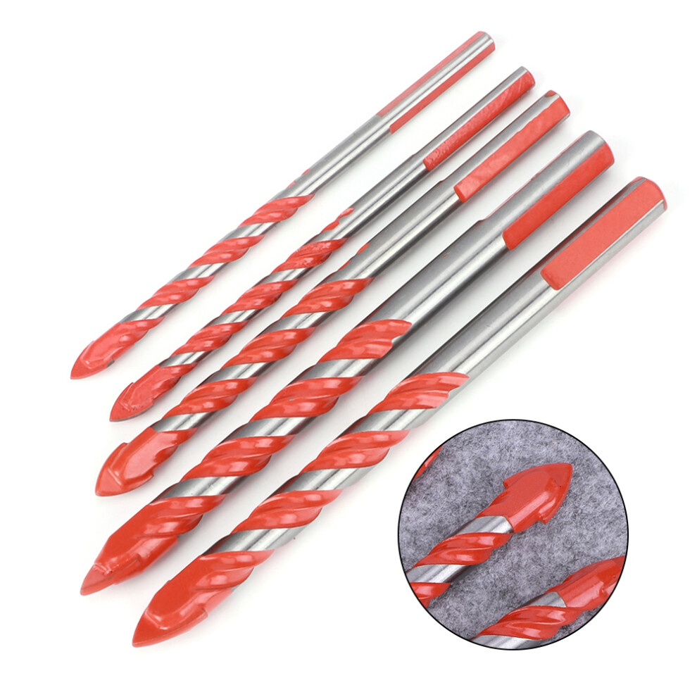 5Pcs Ceramic Tile Center Drill Bits Set - 6Mm, 8Mm, 10Mm, 12Mm, Orange 7641361719311