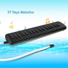 37-Key Black Melodica F37s: Portable Wind Instrument for Beginners