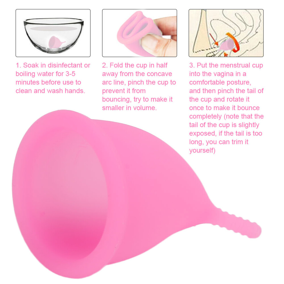 Pink Silicone Menstrual Cup Reusable Period Tampon & Pad Alternative 30Ml