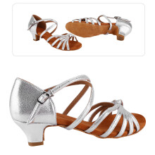 Kinder Mädchen Silber Latein Tanztanzschuhe 34 mit 4 cm Absatz Komfort