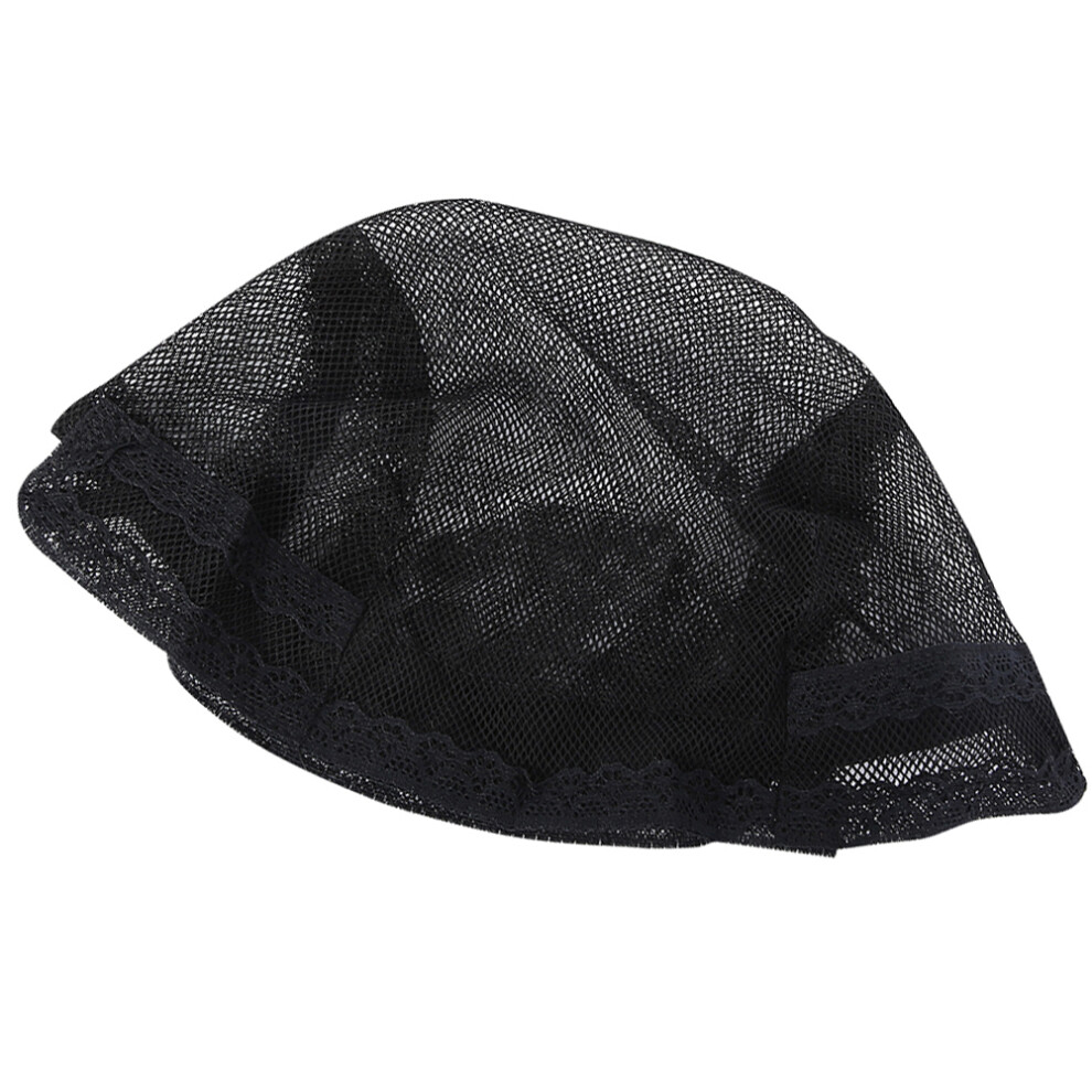 Unisex Black Elastic Dome Wig Cap With Adjustable Strap For Making Wigs