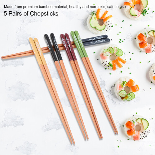 Σετ δώρου από ιαπωνικά μπαμπού chopsticks, φορητό και βολικό για φαγητό εν κινήσει, 5 2