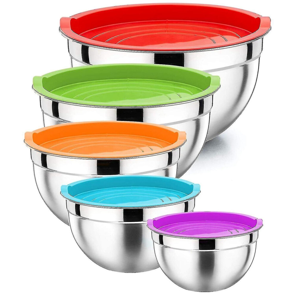 Mixing Bowls with Lids, Stainless Steel Mixing Bowls Set for Multi-purpose Use, Non-toxic & Dishwasher Safe, with Deep Bowls Design for Spill Preventi-image-OPC-PMZHNJR-NEW