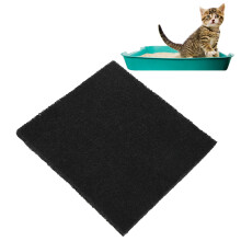 4PCS Activated Carbon Fibre Cat Litter Box Filter 16.7x15.4cm Black