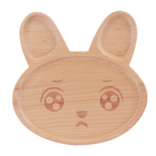 Piatto in bambù per bambini, resistente e dall'aspetto naturale e bello, piatto antiscivolo a forma di panda con scomparti divisi, bambù ecologico.