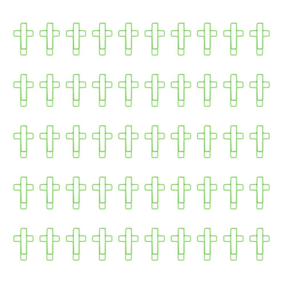 50 Pcs Crosses Shaped Paper Clips Metal Bookmarks Planner-Green 7696000312170