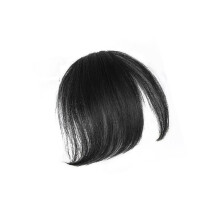 Forehead Hair Fringe Invisible Clip Natural Wigs-Natural Black