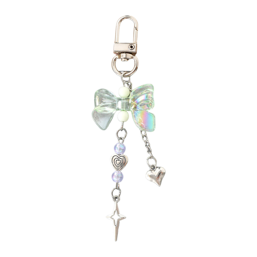 Cute Star Heart Bows Keychain Aesthetic Keychain- Green 7696000311814