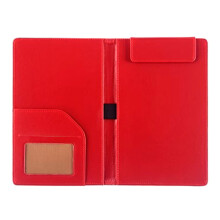 A 5 Small File Folder PU Leather Clipboard Memo Clipboard-Red