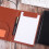 A 5 Small File Folder PU Leather Clipboard Memo Clipboard-Red 6
