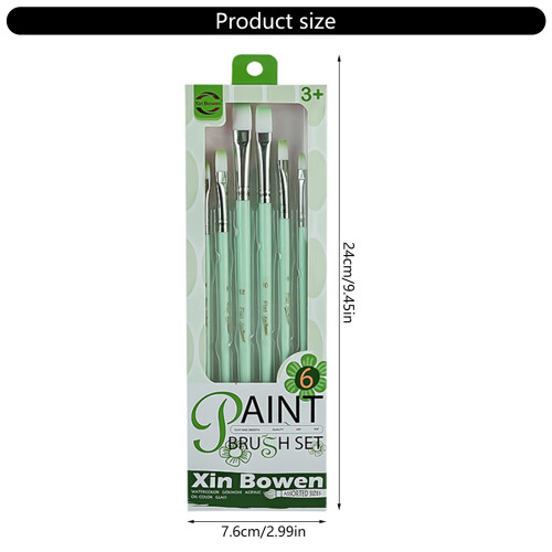 6 Pcs Acrylic Paint Brushes Set Macaron Colored-HB3463E 2