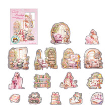Aesthetic Scene Sticker Water Resistant PET-Peach Poetry Note