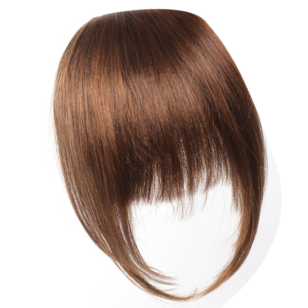 Unisex Brown Girls Hairpiece Synthetic Choppy Bangs Wigs Fringe-Light