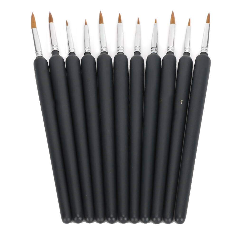 11Pcs Weasel Hair Art Brushes For Watercolor Gouache Oil Painting Stroke Edges 4921361732514