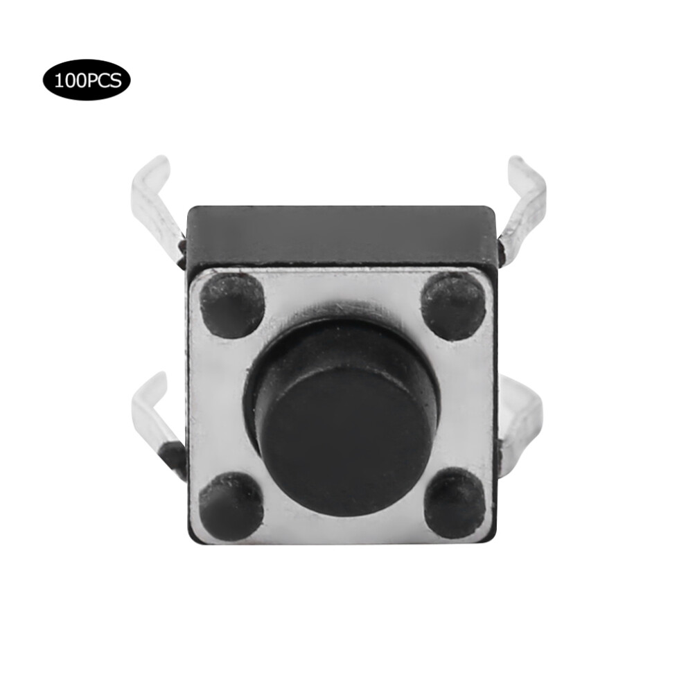100Pcs Mini Tactile Push Button Switch 6X6x4.3mm 12V Dip Pack 4621361734562