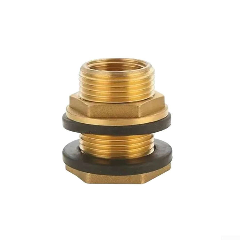 Brass Bulkhead Fitting Water Tank Pipe Joint Connector Leak-Proof Double Silicone Ring For Aquarium Fish Tank Garden Irrigation System(G3/4) 9323874983608