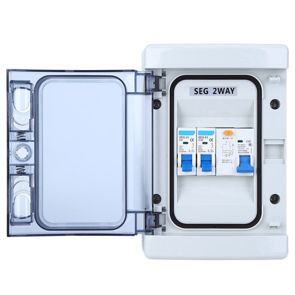 40A 30Ma Waterproof Rcd + 2 Mcb Miniature Circuit Breaker, Ip65 9331361736194