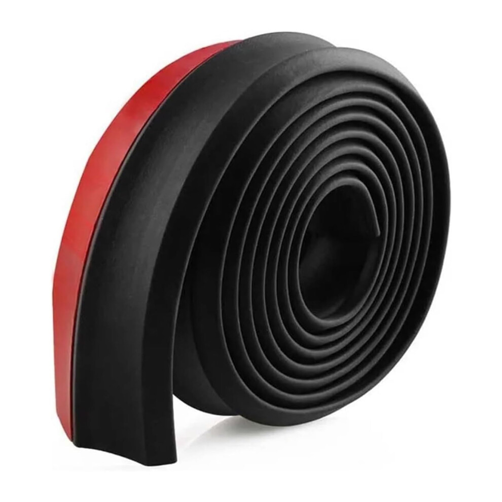 Front Bumper Spoiler Car Front Bumper Splitter Lip Spoiler Rubber Skirt Protector Body Trim Strip Side(2.5M) 9105992101344