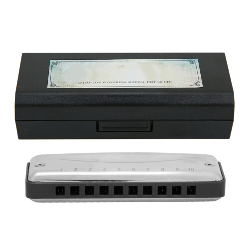 10-Hole B Key Blues Harmonica Portable Waterproof 103x30mm 1