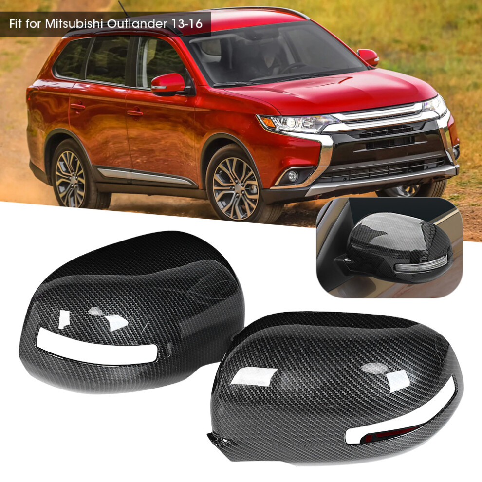 Mitsubishi Outlander 13Â16 Mirror Cover Caps In Gloss Carbon Fiber 9421361745675