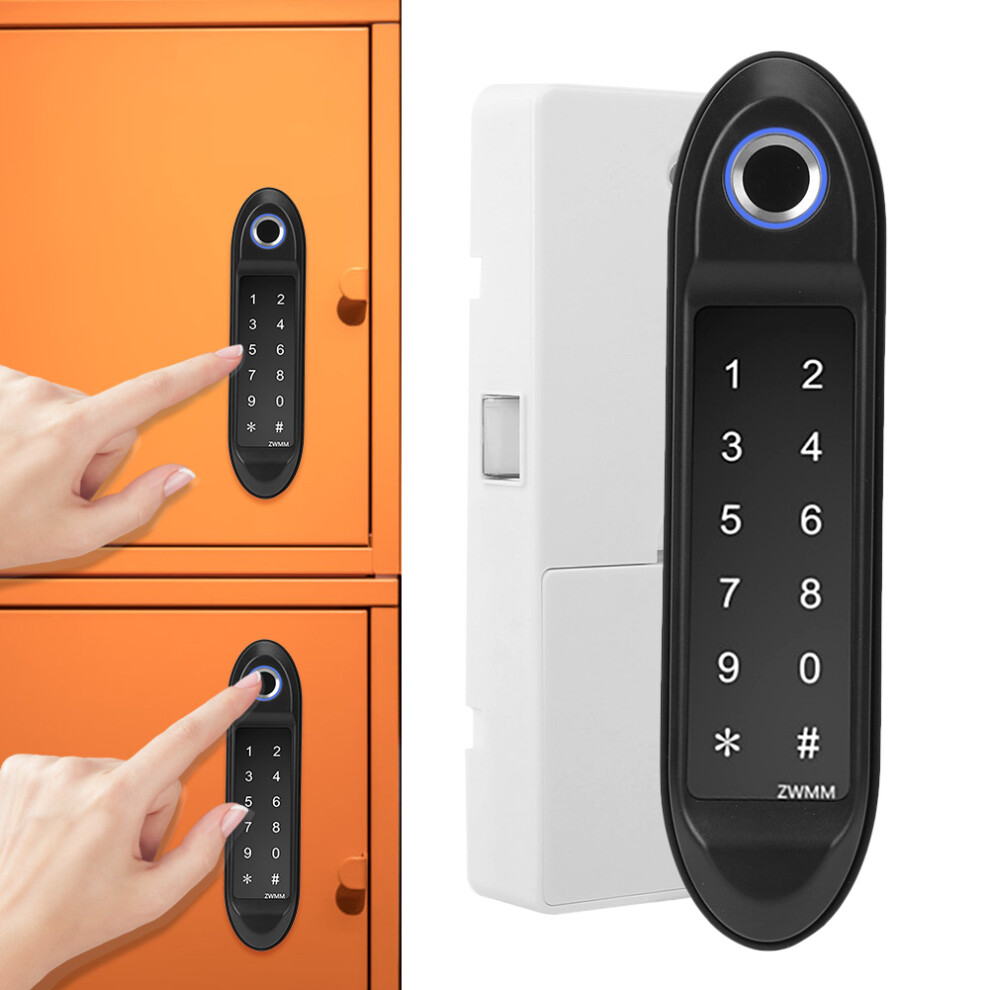 Smart Black Zincl Alloy Cabinet Lock, 51 Fingerprints, 201 Passwords 5081361746177