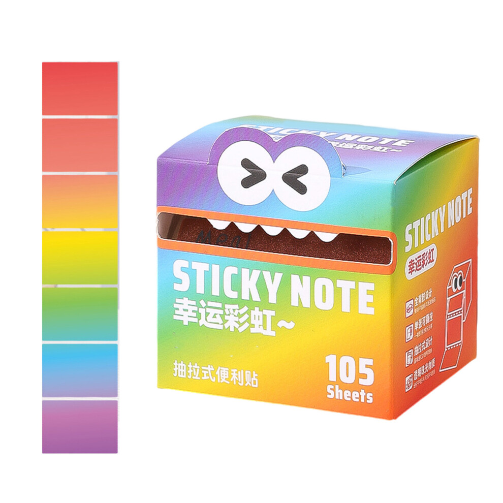 150 Sheets Pull Out Sticky Notes Pad Small- Lucky Rainbow
