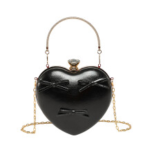 Elegant Heart Shaped Evening Clutch Bag For Women-Black