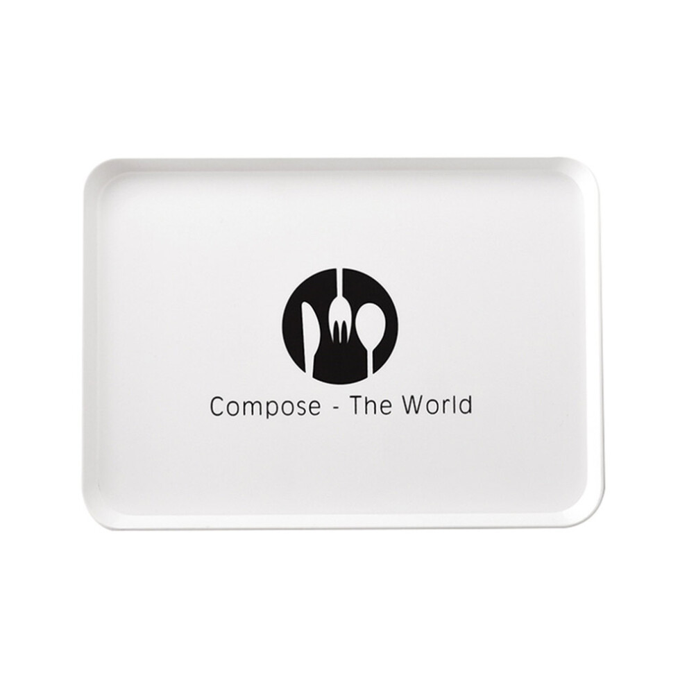 Plant-Based Rolling Tray, Nordic Style For A Touch Of Elegance, Microwave And Refrigerator Safe, 1Pc, White, Perfect For Hotel Buffet Canteen-image-OPC-PMZHWMR-NEW