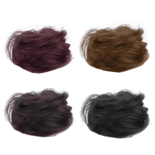 Natural Looking Bun Hairpiece Messy Curly Elastic-Light brown 1