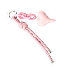 Bag Pendant Charm Braided Rope Keychain Bag Charms for-Pink