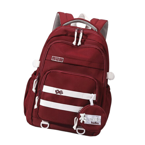 Trendy College Backpack Students School Bag Stylish-Red