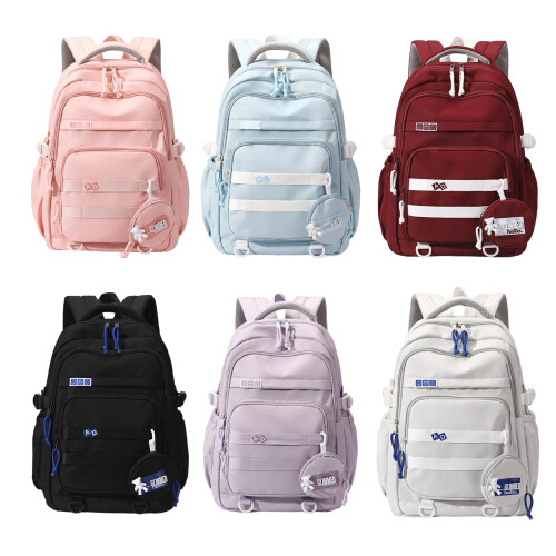 Trendy College Backpack Students School Bag Stylish-Red 1