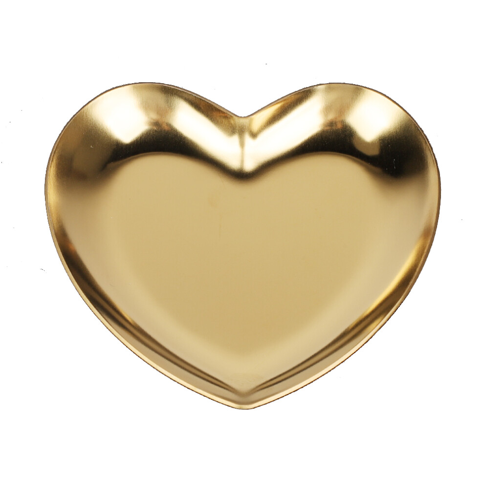 Home Decoration Tray Heart Shaped, Stainless Steel Gold Luxurious Jewelry Display for Organizing Accessories, Easy to Clean Durable Design, Multi Purp-image-OPC-PMZHX6K-NEW
