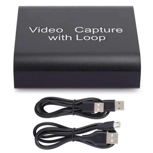 HDMI Capture Card USB 2.0 4K Loop Out Echtzeit-Streaming Schwarz 1