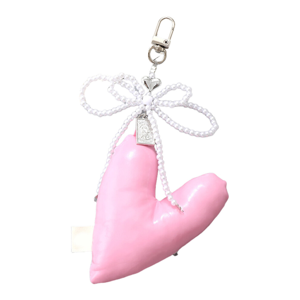 Fashionable Bag Pendant Keychain Beaded Keychain Keyring- Pink 7696000327716
