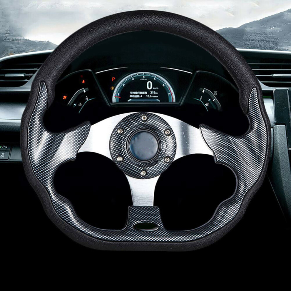 Durable 320Mm Racing Drift Steering Wheel Carbon Fiber Style With Horn 8311361751916