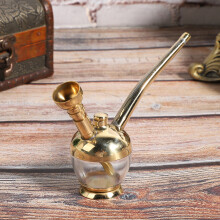 Mini Brass Water Pipe with Filter Portable & Dual-Use Vintage Smoking Pipe