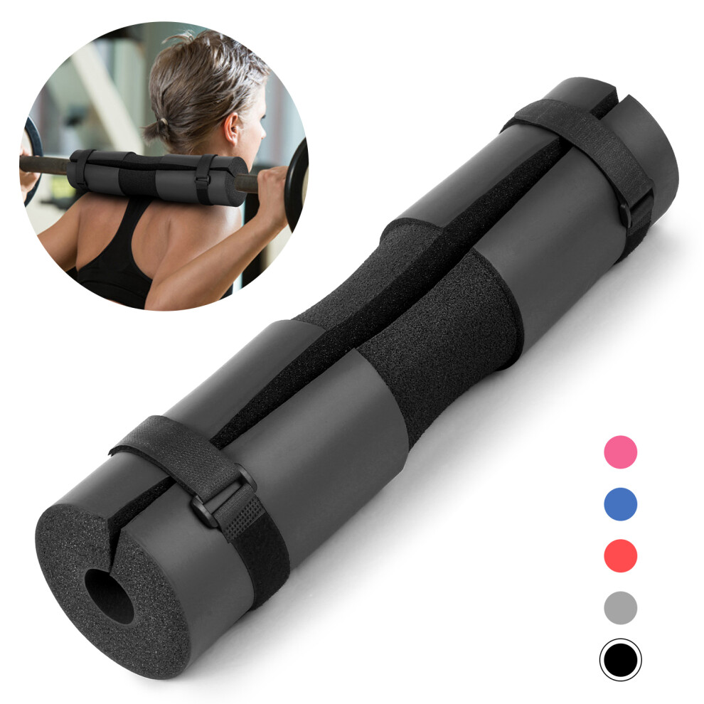 Barbell Squat Pad with Fixing Straps - 4 Colors, 17.4" x 3.7", 1.4" Foam