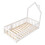 Living And Home Pine Wood House-Shaped Bed Frame, White 1