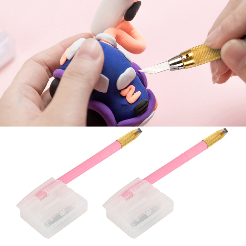 2Sets Carving Knife Engraving Pen 30 Blade for Rubber Stamp DIY Pink-image-OPC-PMZJ8J8-NEW