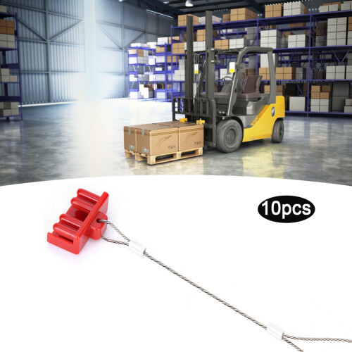 10Pcs Red Plastic Dust Cap for 50A Forklift Connectors, Hard Texture