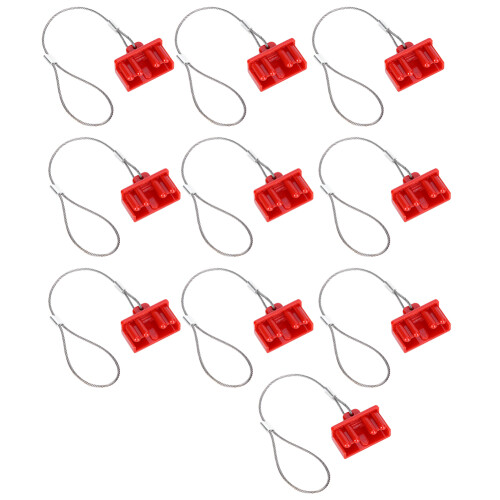 10Pcs Red Plastic Dust Cap for 50A Forklift Connectors, Hard Texture 1