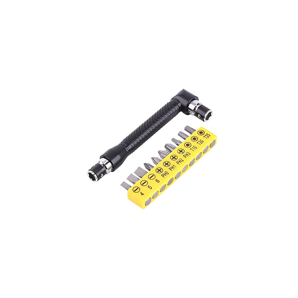 Hex Socket Wrench 1/4 Inch L Shape Socket Wrenches With 10 Pieces Various Angled Screwdriver Bits Hand Tool Kit 9105992101818
