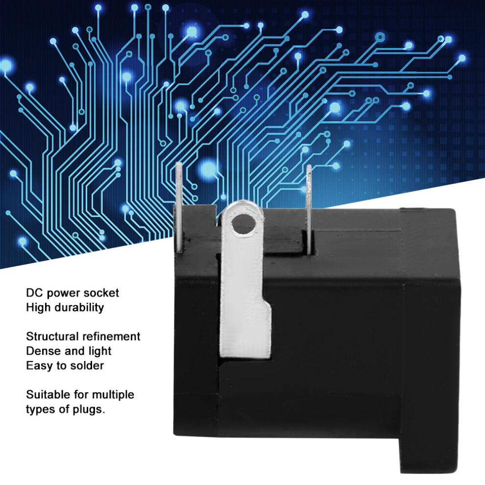100Pcs Dc Power Socket Female Jack Connector 5.5X2.1mm Plastic 9301361763247