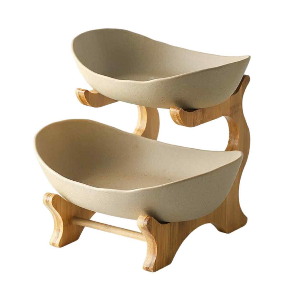 3 Tier Fruit Bowl for Kitchen Counter, Ceramic Fruit Basket with Bamboo Stand, Elegant Tiered Fruit Holder for Fruits Vegetables Snacks Storage, Europ-image-OPC-PMZJFXD-NEW