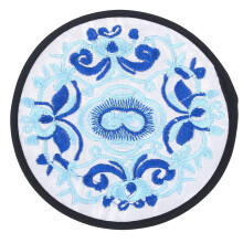 Chinese Culture Inspired Coasters, Boho Fabric Heat Insulated Washable Round Decorative Tabletop Accents For Your Daily Rituals, Reliable Material (Ex