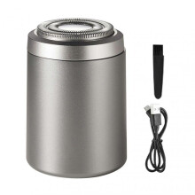 (Silver) Mini Electric Shaver 8000 RPM USB Rechargeable Waterproof Travel Razor Portable Men Hair Beard Trimmer Remover Tool Father Boyfriend Gift